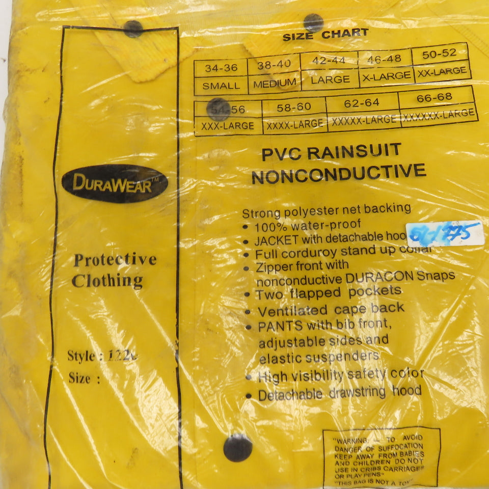Durawear Style 1220 Size 2XL Hi-Vis PVC Rain Suit Jacket Pants Lot Of 2 Sets