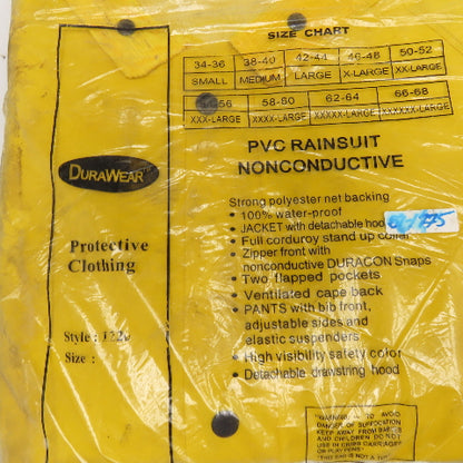 Durawear Style 1220 Size 2XL Hi-Vis PVC Rain Suit Jacket Pants Lot Of 2 Sets