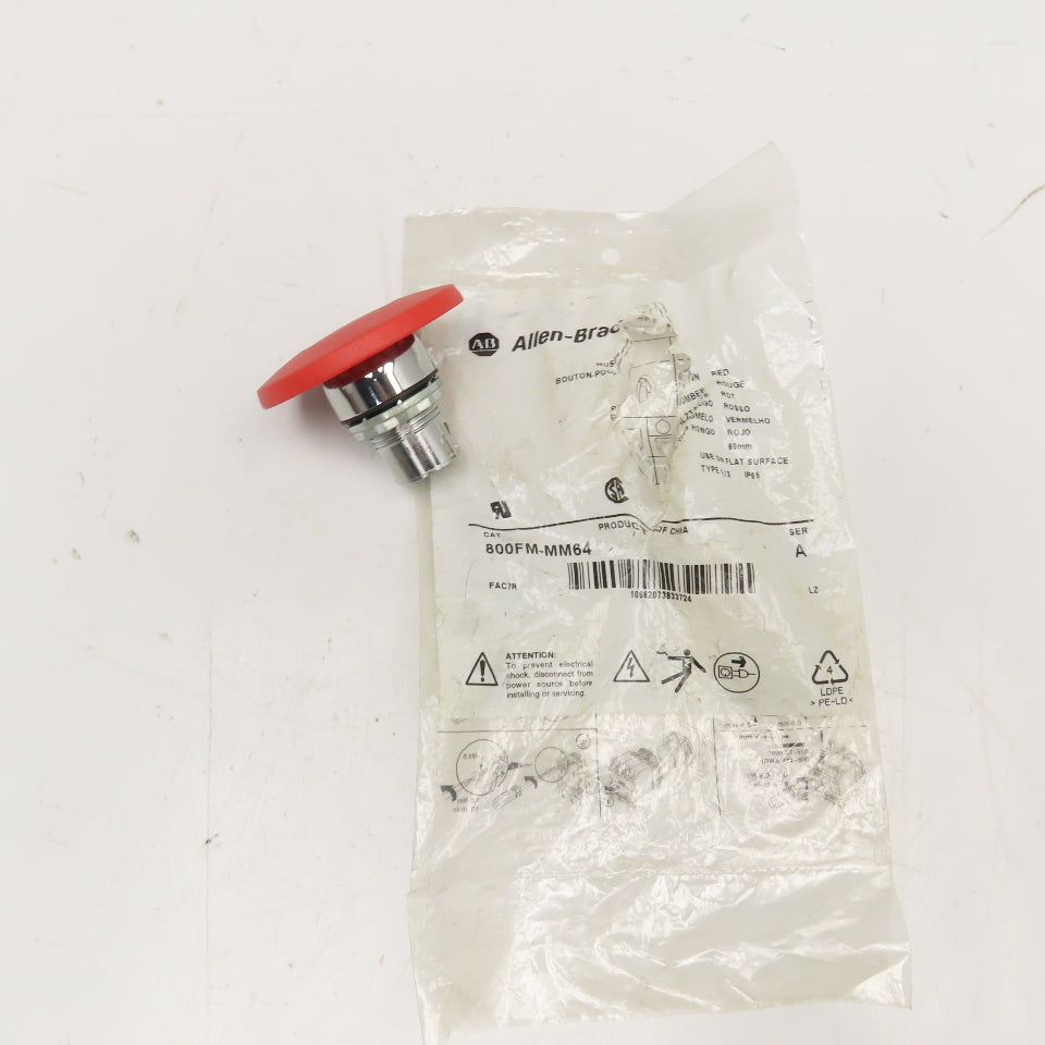 Allen Bradley 800FM-MM64 Mushroom Head Emergency Stop Button Accessory