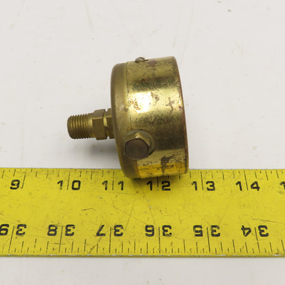 Noshok -30 PSI Brass Pressure Gauge Fluid Filled Brass Back Ported 1/4" NPT