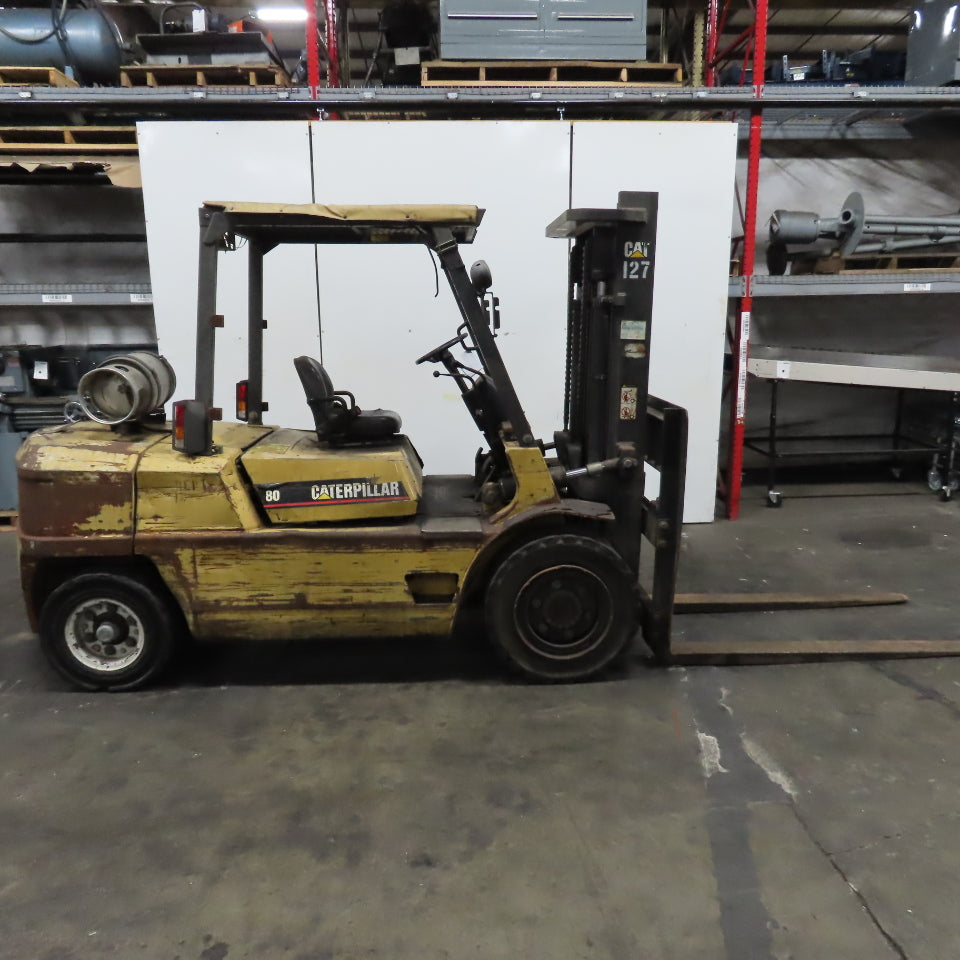 Caterpillar GP50 11,000LB Forklift 2 Stage LPG Gas 120" Lift 65" x 6" Forks