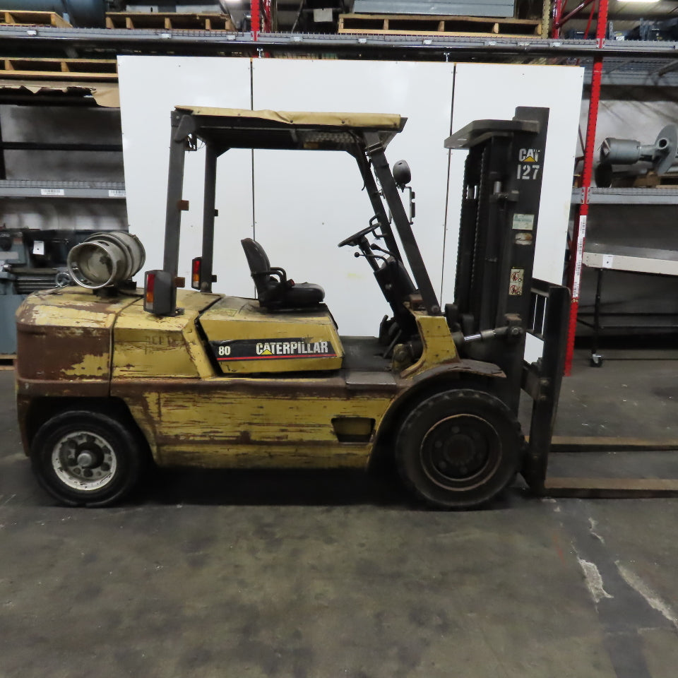 Caterpillar GP50 11,000LB Forklift 2 Stage LPG Gas 120" Lift 65" x 6" Forks