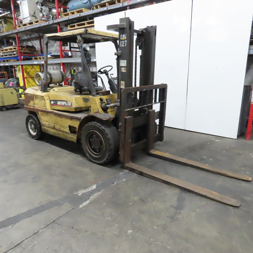 Caterpillar GP50 11,000LB Forklift 2 Stage LPG Gas 120" Lift 65" x 6" Forks