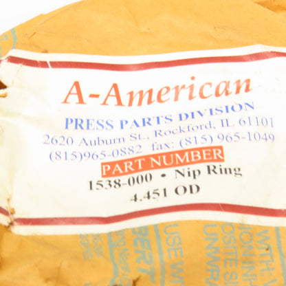 A-American 1538-000 C085210-0004 Nip Ring 4.451" OD 3:2