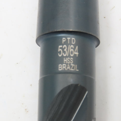 Precision Twist Drill 53/64" Diameter 2 Flute HSS Drill Bit MT3 Shank 11" OAL