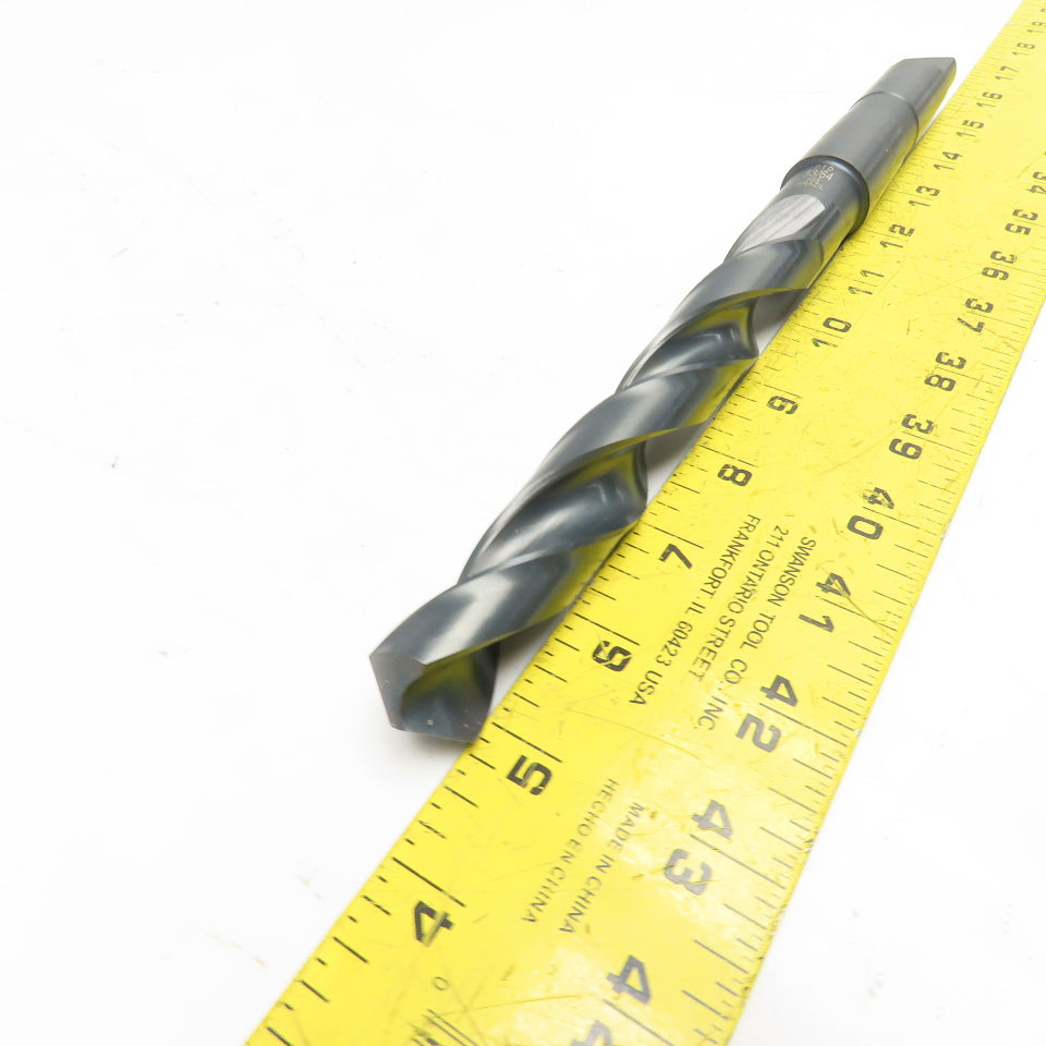 Precision Twist Drill 53/64" Diameter 2 Flute HSS Drill Bit MT3 Shank 11" OAL