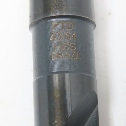 Precision Twist Drill 43/64" Diameter 2 Flute HSS Drill Bit MT2 Shank 9-1/4" OAL