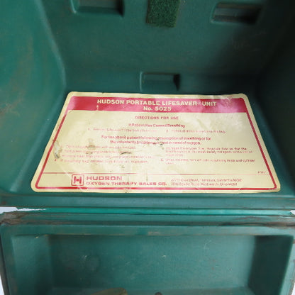 Hudson No. 5025 Vintage Portable Life Saver Unit Cylinder & Case
