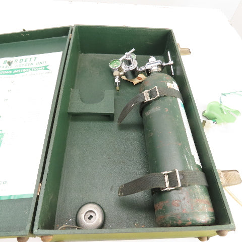 Burdett Vintage Portable Oxygen Unit Cylinder & Case