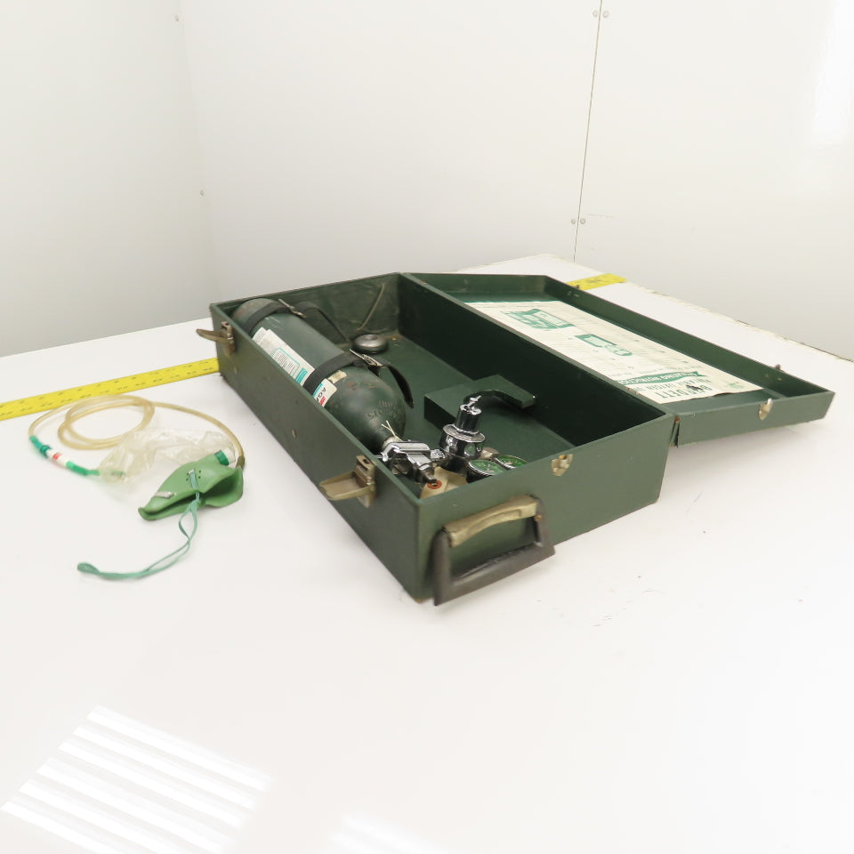 Burdett Vintage Portable Oxygen Unit Cylinder & Case