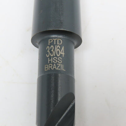 Precision Twist Drill 33/64" HSS Drill Bit Morse Taper 2 MT2 Shank 8-1/2" OAL