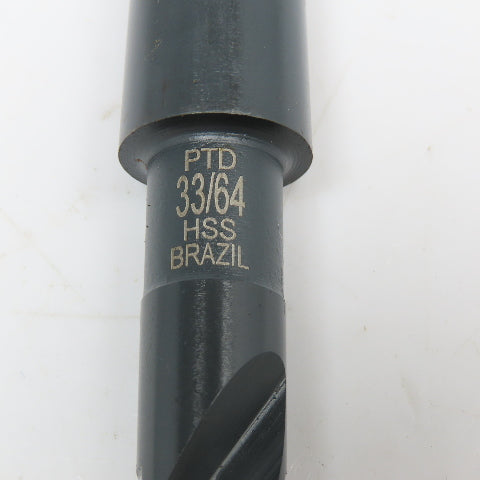 Precision Twist Drill 33/64" HSS Drill Bit Morse Taper 2 MT2 Shank 8-1/2" OAL