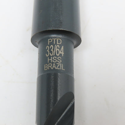 Precision Twist Drill 33/64" HSS Drill Bit Morse Taper 2 MT2 Shank 8-1/2" OAL