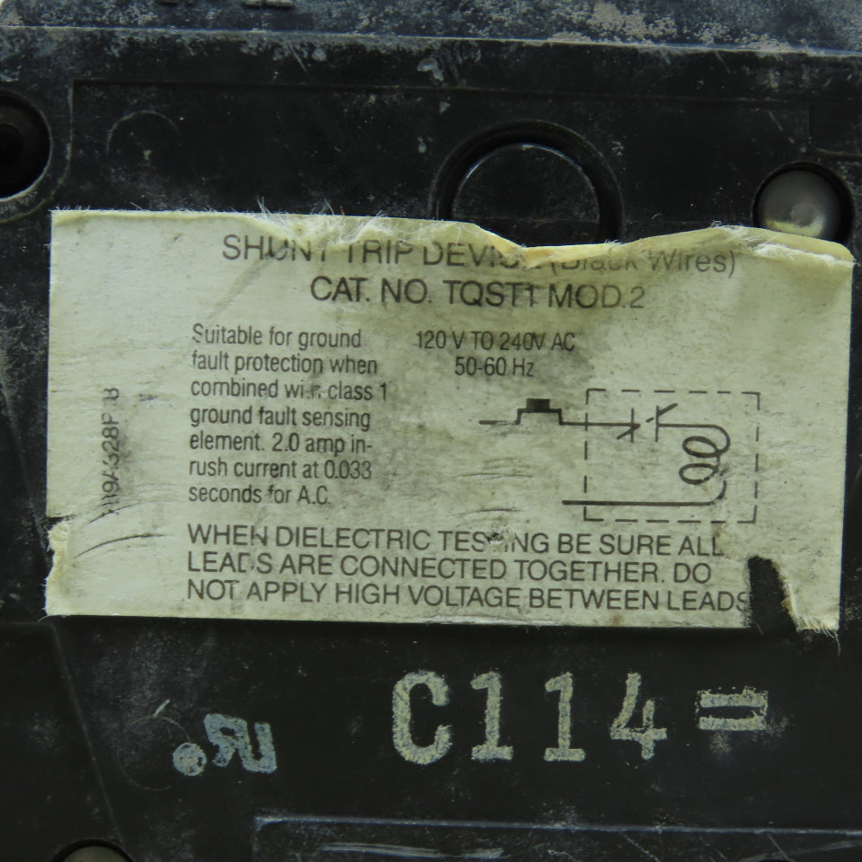 General Electric TQSTI MOD 2 3-Pole Circuit Breaker 80A W/ Shunt Trip