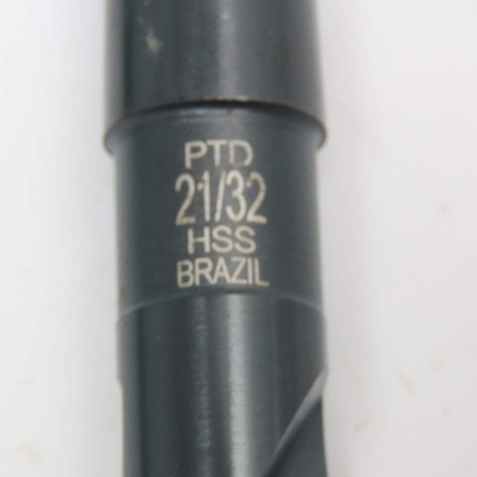 Precision Twist Drill 21/32" HSS Drill Bit Morse Taper 2 MT2 Shank 9" OAL