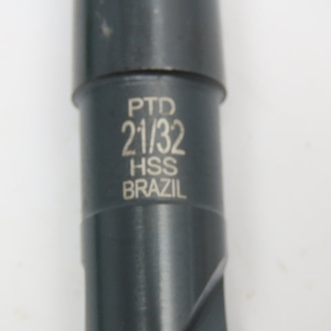 Precision Twist Drill 21/32" HSS Drill Bit Morse Taper 2 MT2 Shank 9" OAL