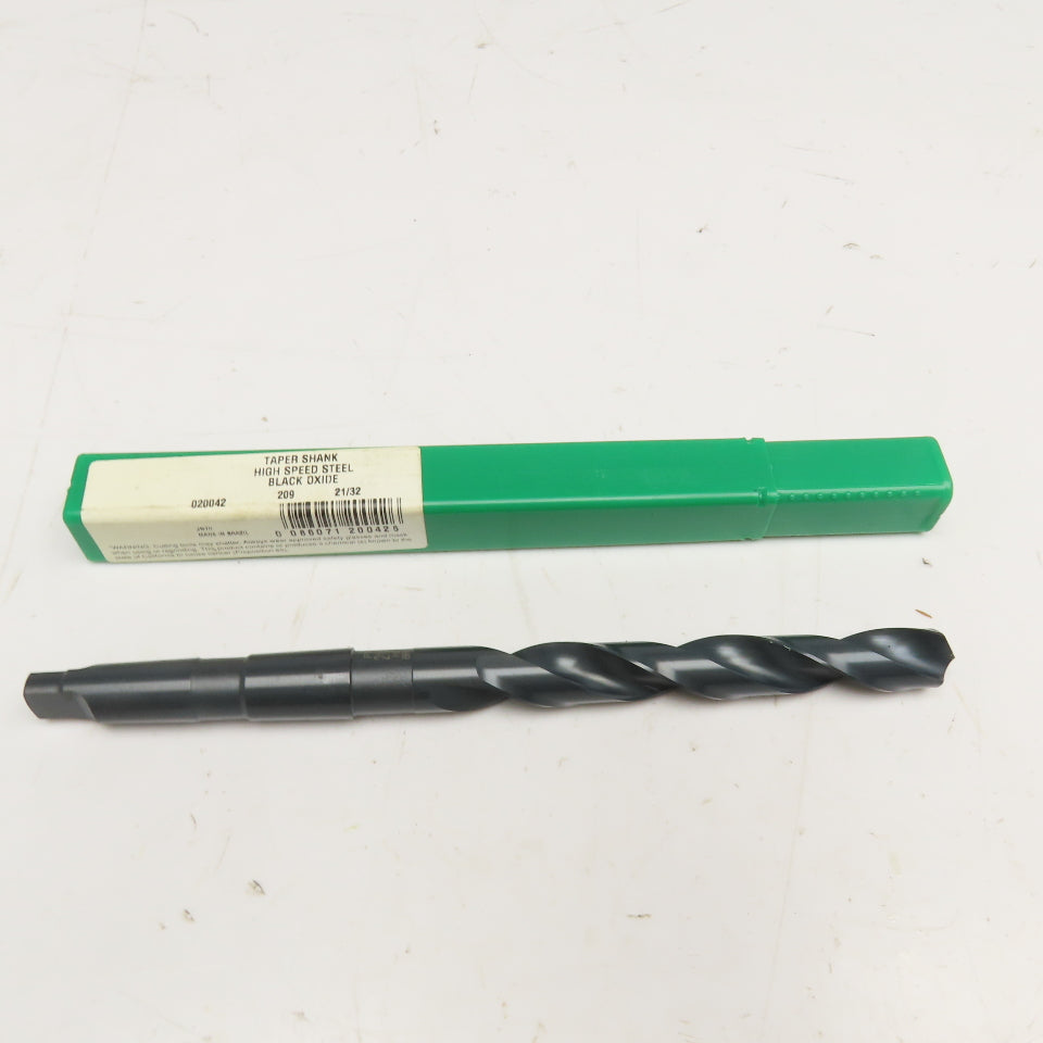 Precision Twist Drill 21/32" HSS Drill Bit Morse Taper 2 MT2 Shank 9" OAL