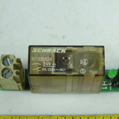 Schrack RP 81B024 24VDC Relay 8A 250V W/ Circuit Board Base