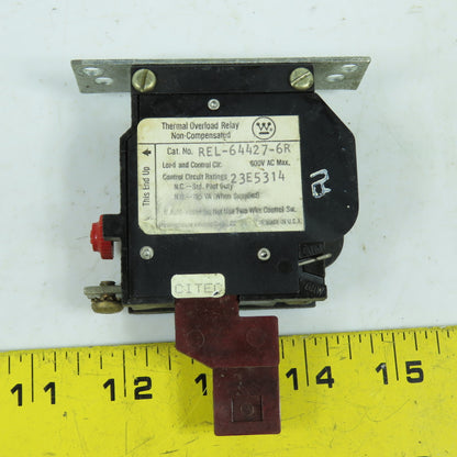 Westinghouse REL-64427-6R Thermal Overload Relay Non-Compensated 600VAC