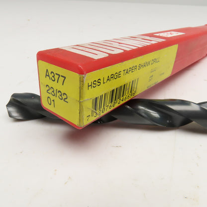 Dormer A377 23/32" HSS Drill Bit MT3 Taper Shank 11-1/4" OAL