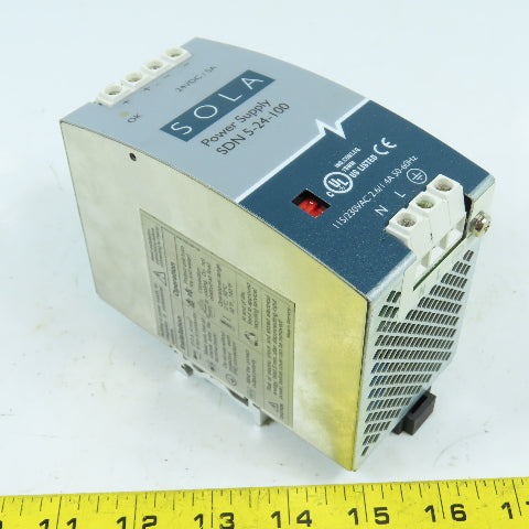 Sola SDN 5-24-100 24V DC 5A Rail Mount Power Supply 115/230VAC Input 1PH
