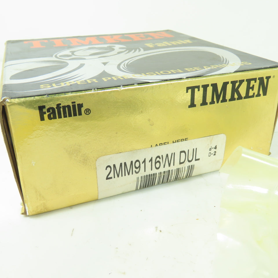 Timken Fafnir 2MM9116WI DUL Super Precision Ball Bearing 80mm x 125mm Set Of 2