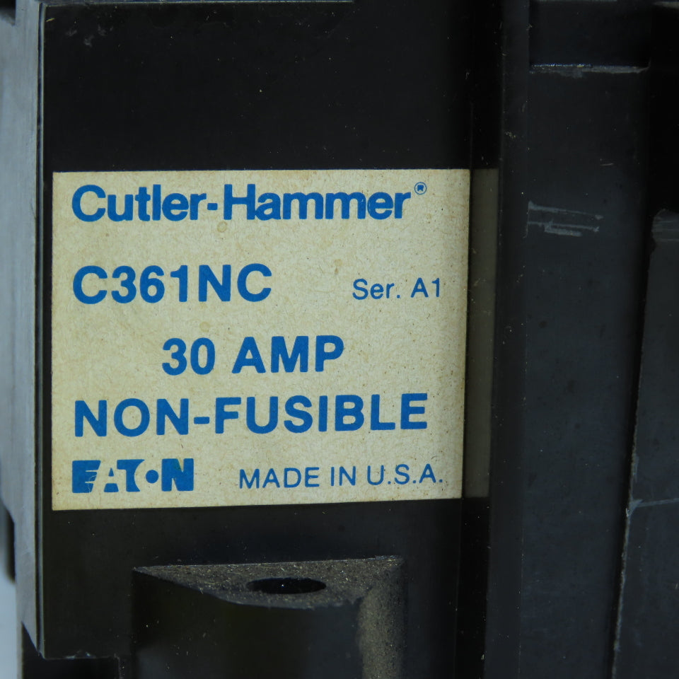 Eaton Cutler Hammer C361NC Ser A1 30A Non-Fusible Safety Disconnect Switch