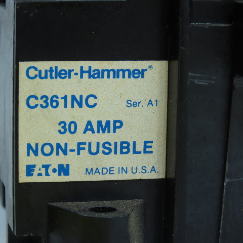 Eaton Cutler Hammer C361NC Ser A1 30A Non-Fusible Safety Disconnect Switch