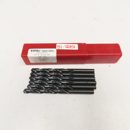 Titan 19/64" 2 Flute Twist Drill Jobber 4-1/2" OAL Lot Of 6