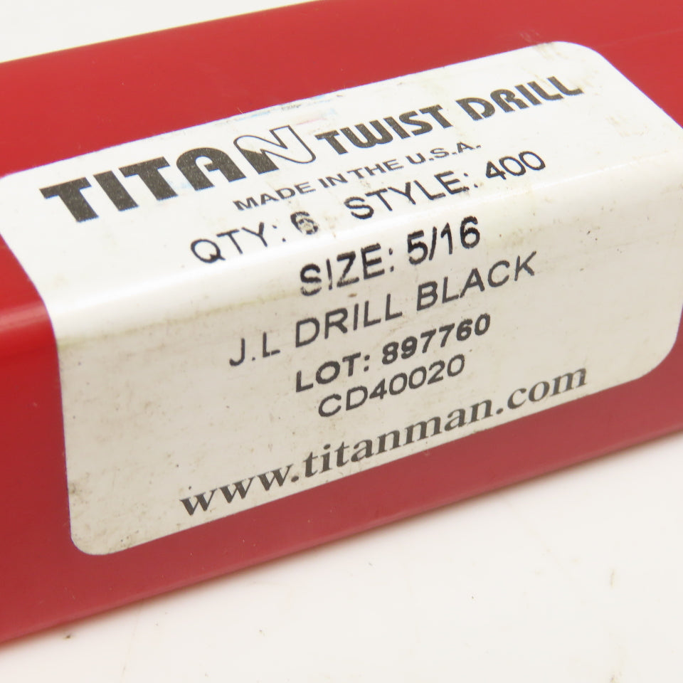 Titan 5/16" 2 Flute Twist Drill Jobber 4-1/2" OAL Lot Of 6