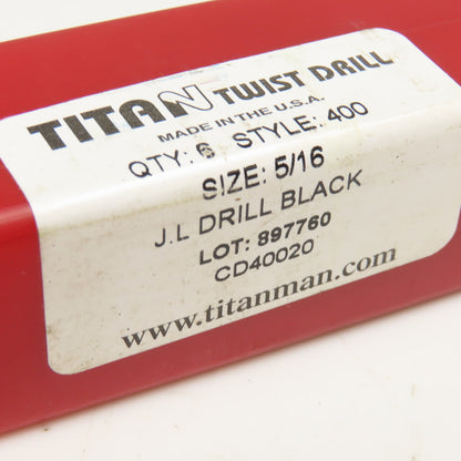 Titan 5/16" 2 Flute Twist Drill Jobber 4-1/2" OAL Lot Of 6