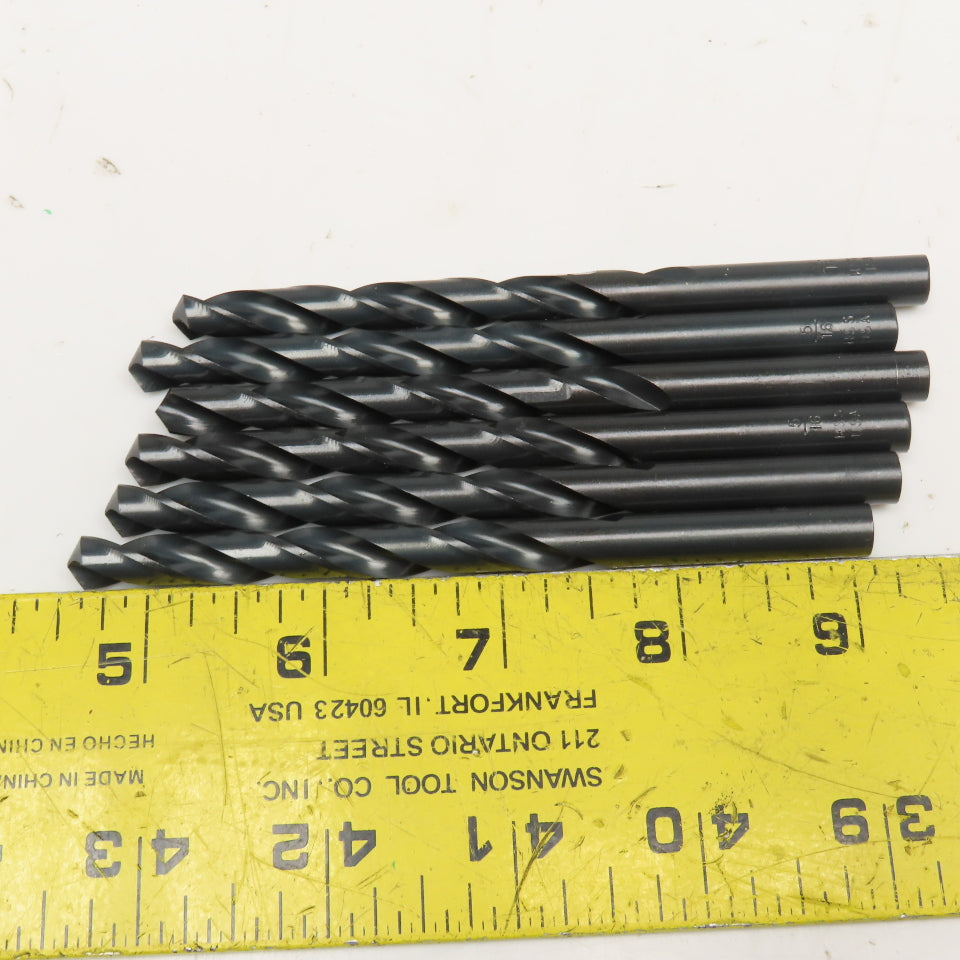 Titan 5/16" 2 Flute Twist Drill Jobber 4-1/2" OAL Lot Of 6