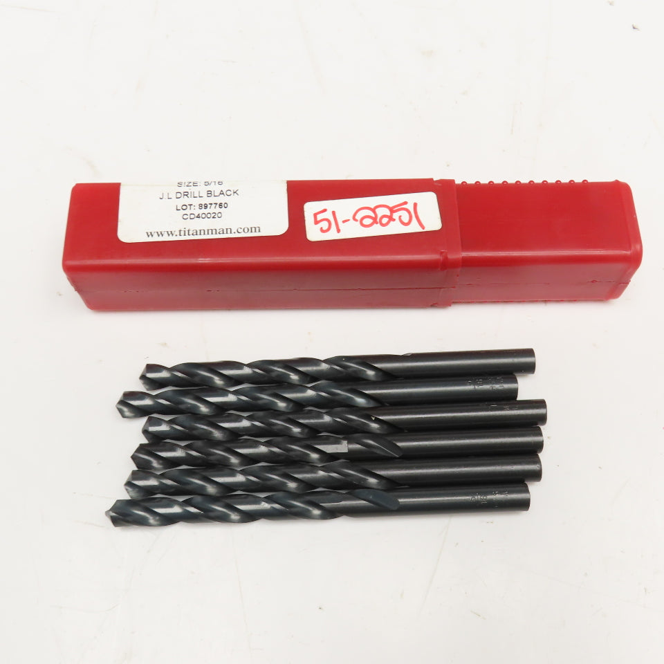 Titan 5/16" 2 Flute Twist Drill Jobber 4-1/2" OAL Lot Of 6