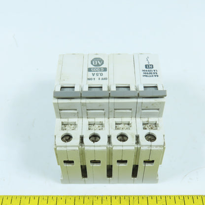 Allen Bradley 1492-CB3 Ser B 3-Pole 0.5A Circuit Breaker W/ 1492-ACB Shunt Trip