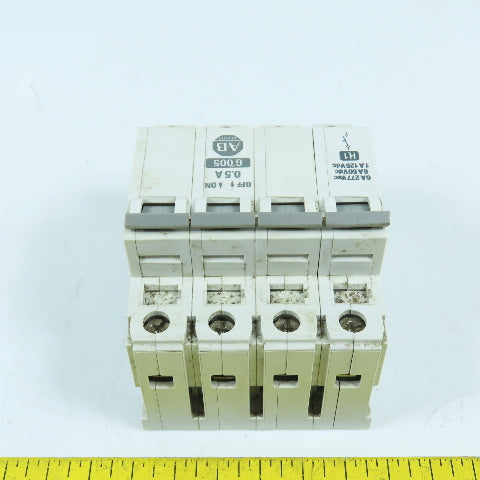 Allen Bradley 1492-CB3 Ser B 3-Pole 0.5A Circuit Breaker W/ 1492-ACB Shunt Trip