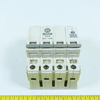 Allen Bradley 1492-CB3 Ser B 3-Pole 0.5A Circuit Breaker W/ 1492-ACB Shunt Trip