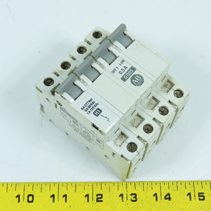 Allen Bradley 1492-CB3 Ser B 3-Pole 0.5A Circuit Breaker W/ 1492-ACB Shunt Trip