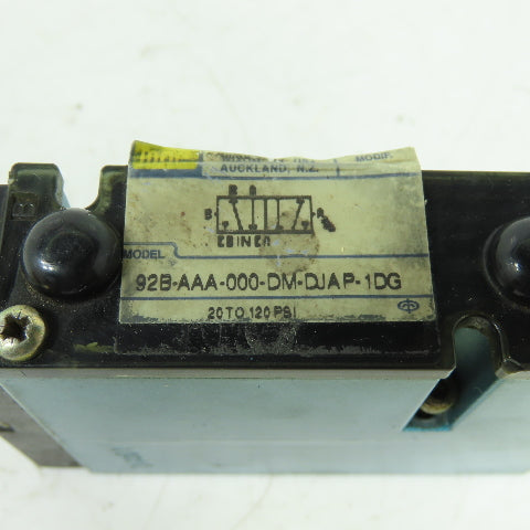 Mac 92B-AAA-000-DM-DJAP-1DG Solenoid Valve 20-120PSI 110/120V Coil