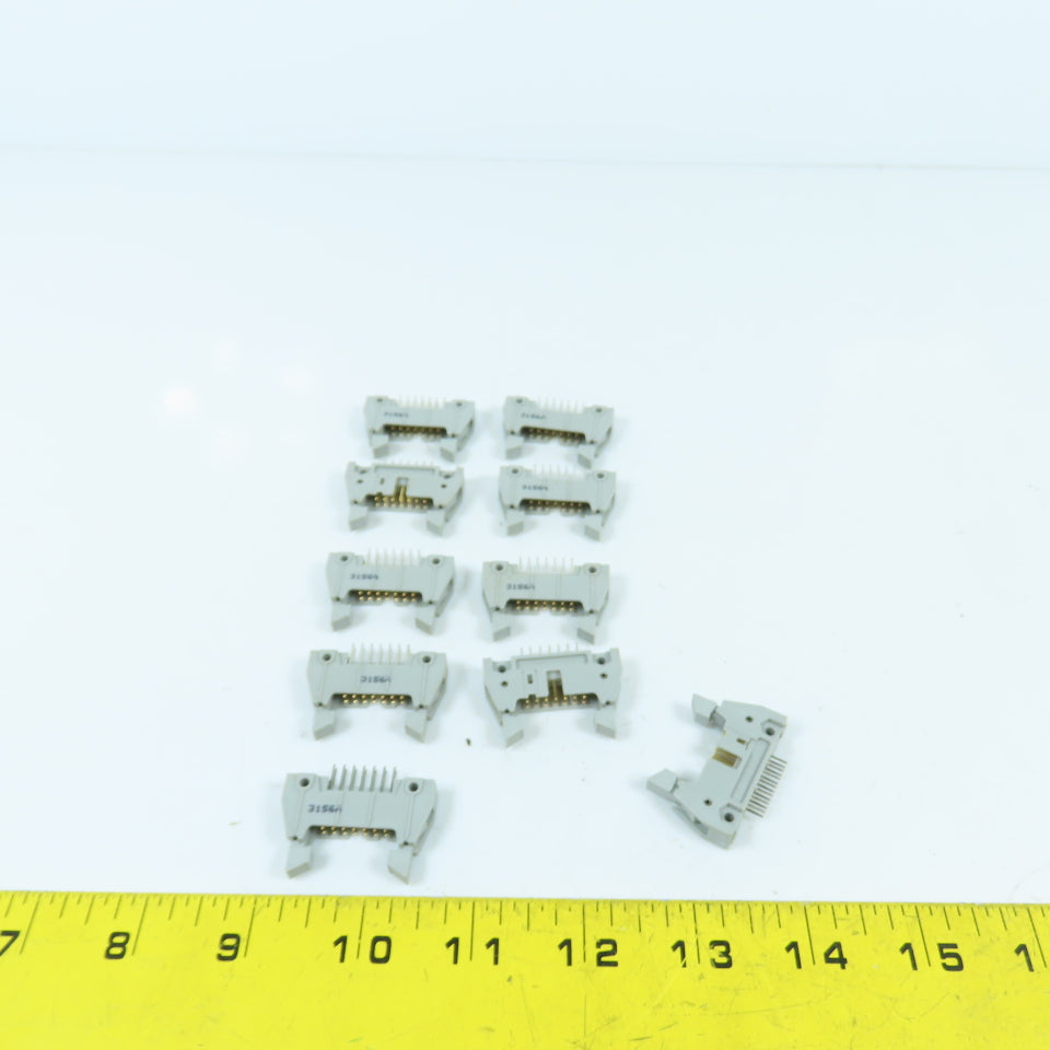 3M 3314 14 Position Dual Row Straight Connector Shroud & Short Latches Lot/10
