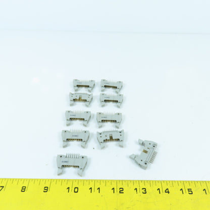 3M 3314 14 Position Dual Row Straight Connector Shroud & Short Latches Lot/10