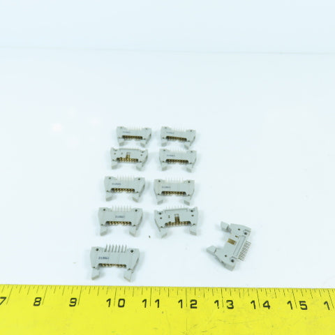 3M 3314 14 Position Dual Row Straight Connector Shroud & Short Latches Lot/10