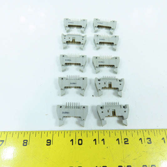 3M 3314 14 Position Dual Row Straight Connector Shroud & Short Latches Lot/10