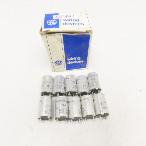 General Electric FS4 Fluorescent Lamp Starter 30W-36", 40W-48" NOS Lot Of 10