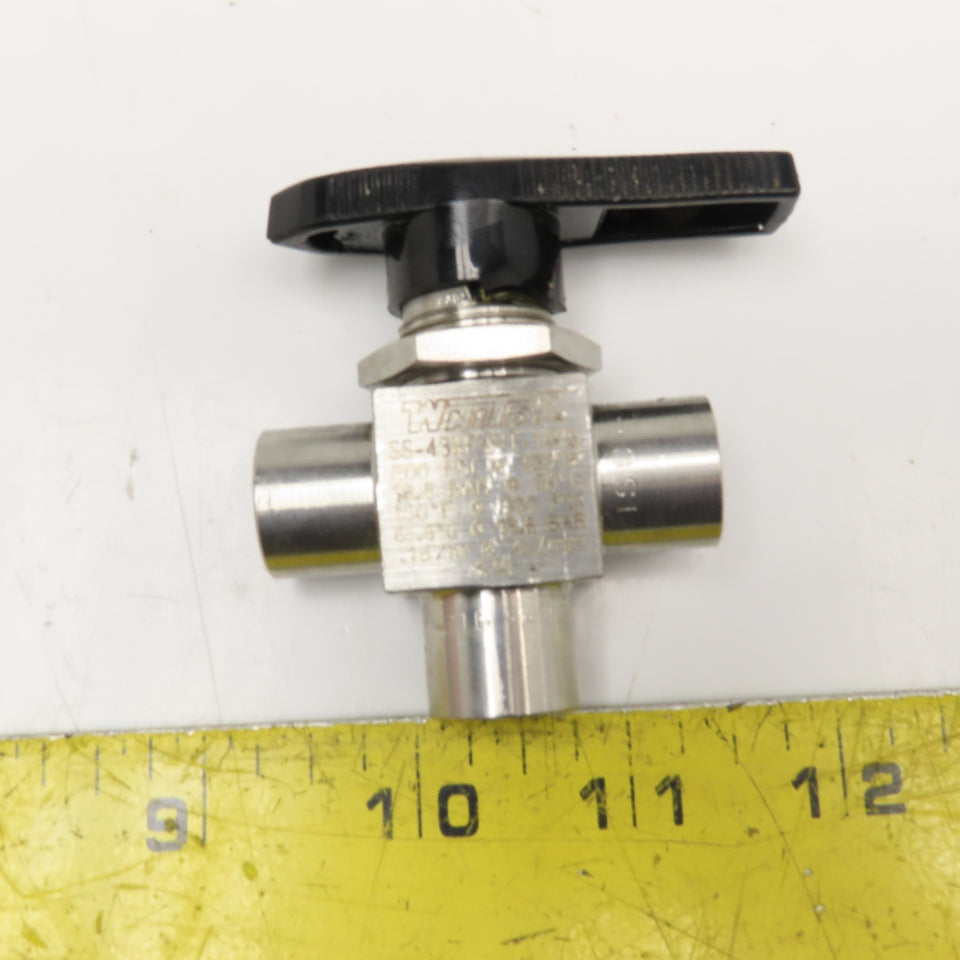 Whitey SS-43XF 4RT-1466 Stainless Steel 3 Way Valve 200PSI G1/4