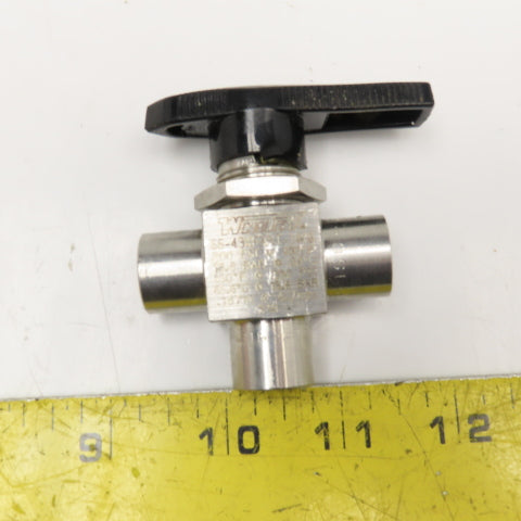 Whitey SS-43XF 4RT-1466 Stainless Steel 3 Way Valve 200PSI G1/4