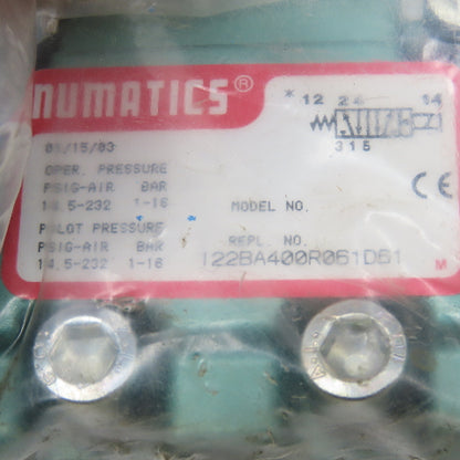 Numatics I22BA400R061D61 5/2 Position Pneumatic Directional Valve 24VDC Coil