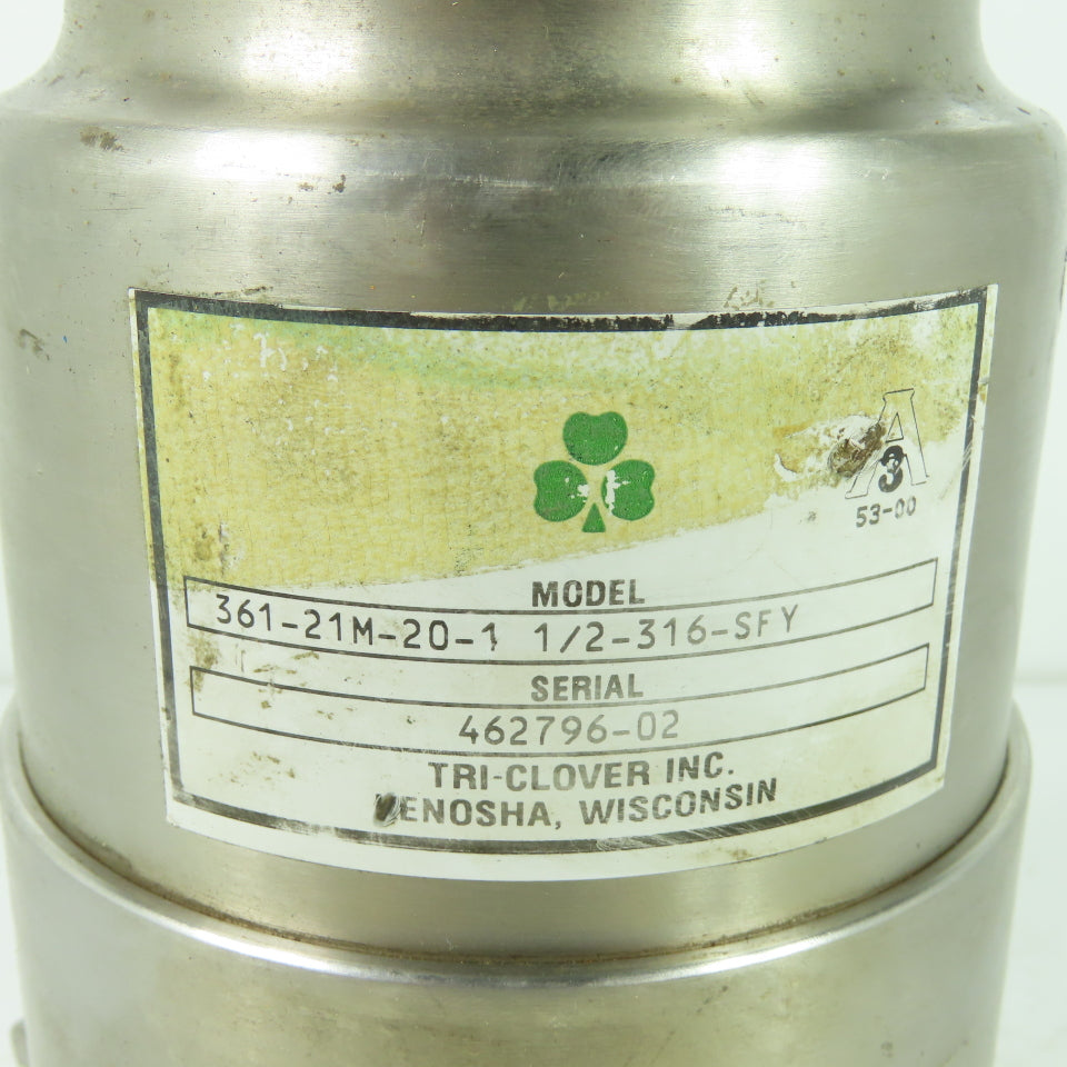 Tri-Clover 361-21M-20-1 1/2-316-SFY Stainless Steel Sanitary Divert Valve