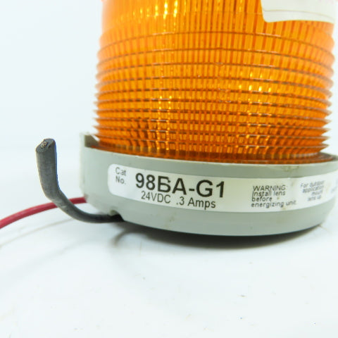 Edwards 98BA-G1 Adaptabeacon Orange Amber Strobe Signal Light 24VDC 0.3A