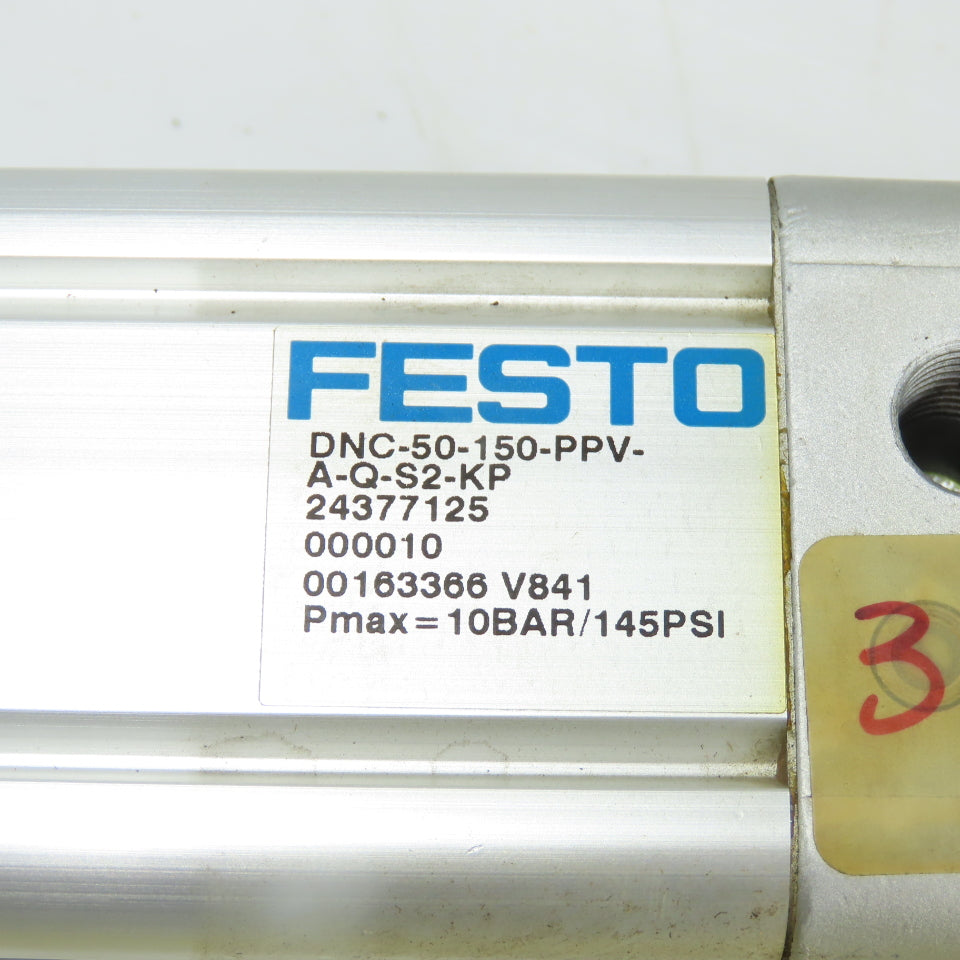 Festo DNC 50-150-PPV-A-Q-S2-KP Pneumatic Clamping Cylinder 150mm Stroke 50mmBore