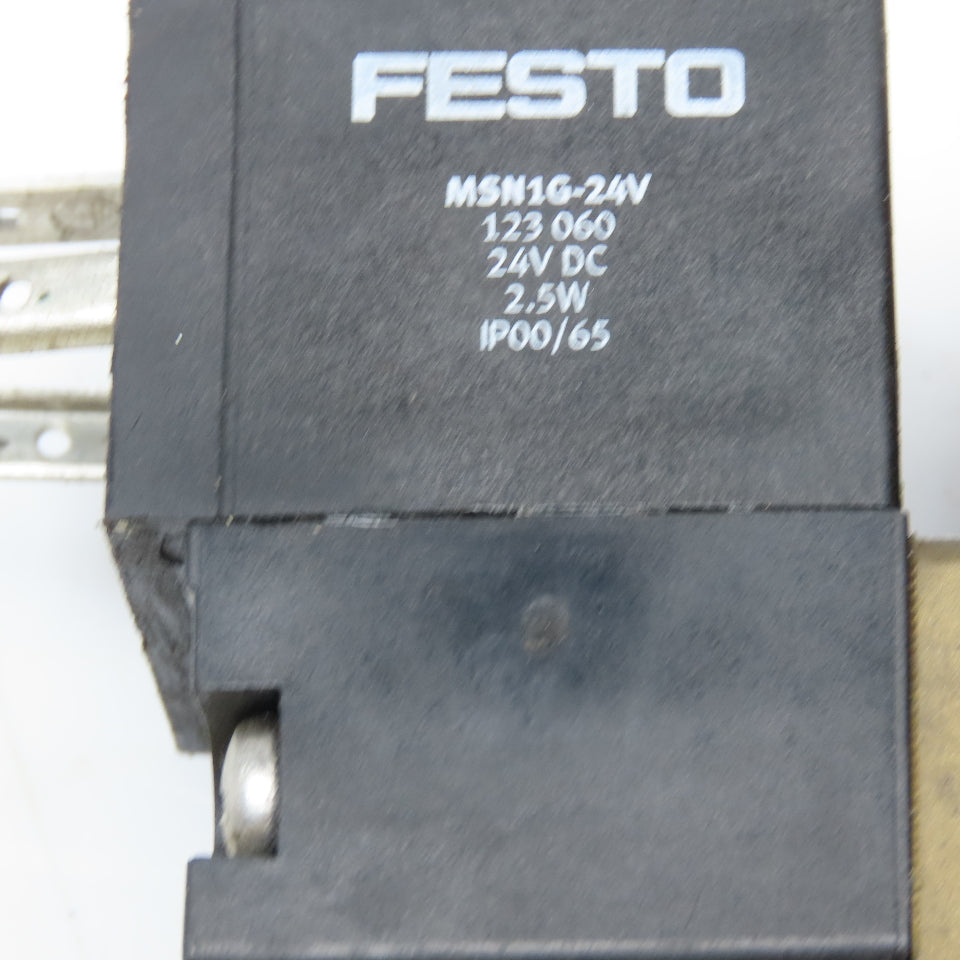 Festo MN1H-2-3/8-MS 3/8" NPT Solenoid Valve 24VDC Coil